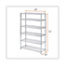 Alera NSF Certified 6-Shelf Wire Shelving Kit, 48w x 18d x 72h, Silver Thumbnail 2