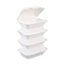 Boardwalk Bagasse Food Containers, Hinged-Lid, 1-Compartment 9 x 6 x 3.19, White, 125/Sleeve, 2 Sleeves/Carton Thumbnail 6