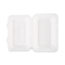 Boardwalk Bagasse Food Containers, Hinged-Lid, 1-Compartment 9 x 6 x 3.19, White, 125/Sleeve, 2 Sleeves/Carton Thumbnail 7