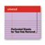 Universal Colored Perforated Ruled Writing Pads, Narrow Rule, 50 Orchid 5 x 8 Sheets, Dozen Thumbnail 4
