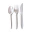 Boardwalk Three-Piece Cutlery Kit, Fork/Knife/Teaspoon, Polypropylene, White, 250/Carton Thumbnail 1