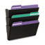 Universal Wall File Pockets, 3 Sections, Letter Size,13" x 4.13" x 14.5", Black, 3/Pack Thumbnail 2