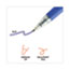 Universal Comfort Grip Ballpoint Pen, Retractable, Medium 1 mm, Blue Ink, Clear Barrel, Dozen Thumbnail 6