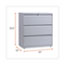 Alera Lateral File, 3 Legal/Letter/A4/A5-Size File Drawers, Light Gray, 36" x 18" x 39.5" Thumbnail 3
