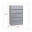 Alera® Lateral File, 5 Legal/Letter/A4/A5-Size File Drawers, 1 Roll-Out Posting Shelf, Light Gray, 42" x 18" x 64.25" Thumbnail 3