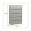 Alera Lateral File, 5 Legal/Letter/A4/A5-Size File Drawers, Putty, 42" x 18" x 64.25" Thumbnail 3