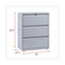 Alera Lateral File, 3 Legal/Letter/A4/A5-Size File Drawers, Light Gray, 30" x 18" x 39.5" Thumbnail 3