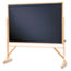 Quartet® Reversible Chalkboard, 72 x 48, Black Surface, Oak Frame Thumbnail 1