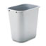 Rubbermaid® Commercial Deskside Plastic Wastebasket, Rectangular, 7gal, Gray Thumbnail 1