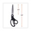 Universal Stainless Steel Office Scissors, 8.5" Long, 3.75" Cut Length, Black Offset Handle Thumbnail 2