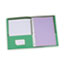 Universal Two-Pocket Portfolios with Tang Fasteners, 0.5" Capacity, 11 x 8.5, Green, 25/Box Thumbnail 4