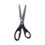 Universal Stainless Steel Office Scissors, Pointed Tip, 7" Long, 3" Cut Length, Black Straight Handle Thumbnail 4