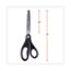 Universal Stainless Steel Office Scissors, Pointed Tip, 7" Long, 3" Cut Length, Black Straight Handle Thumbnail 5