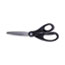 Universal Stainless Steel Office Scissors, 8" Long, 3.75" Cut Length, Black Straight Handle Thumbnail 1