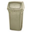 Rubbermaid® Commercial Ranger Trash Can with 2 Door Lid, 45 gal, Biege Plastic Thumbnail 1