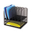 Safco® Mesh Desk Organizer, Eight Sections, Steel, 13 1/2 x 11 3/8 x 13, Black Thumbnail 1