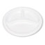 Tablemate® Plastic Dinnerware, Compartment Plates, 9" dia, White, 125/Pack Thumbnail 1