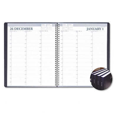 Professional Hardcover Weekly Planner, 15-Minute Appointments, 8-1/2 x 11, Black